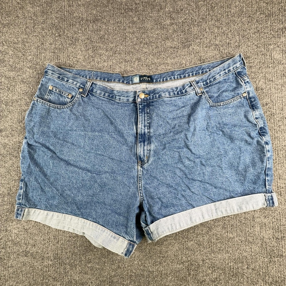 Avenue Blues Shorts Womens 32 Blue Denim Mom Cuffed Relaxed Fit 5 Pocket